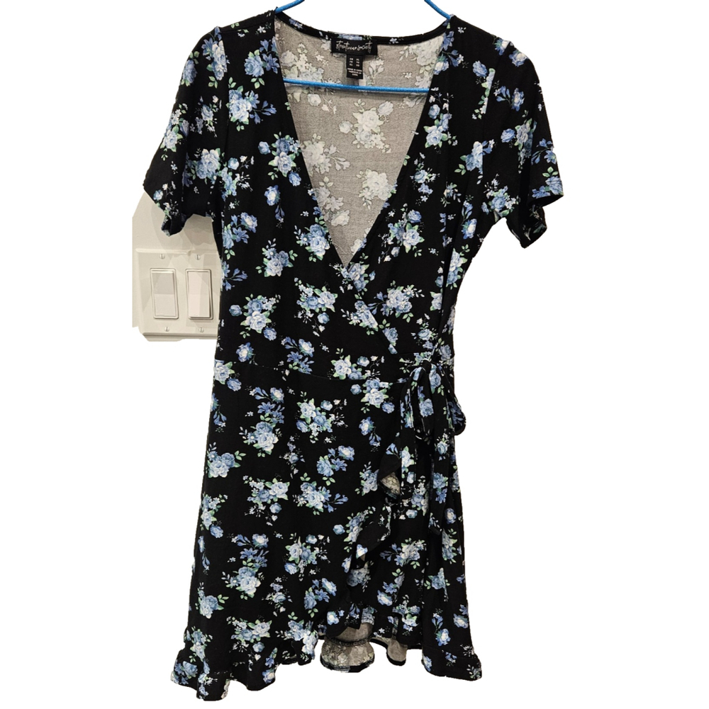 Black Floral Wrap Dress- Summer Dress